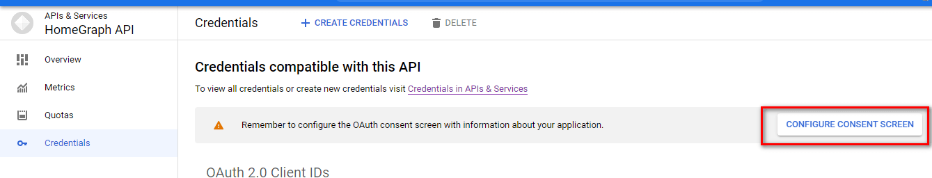 configure consent screen Configure consent screen