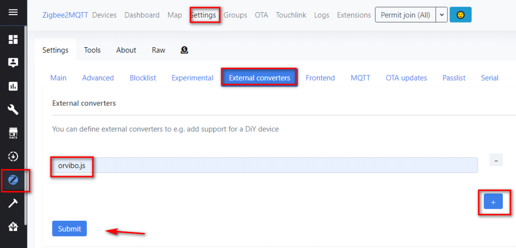 add external converter add external converter