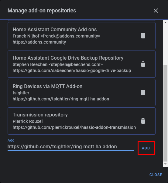 Manage add-on repositories 