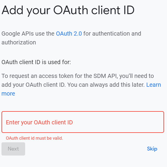 device access oauth client id 