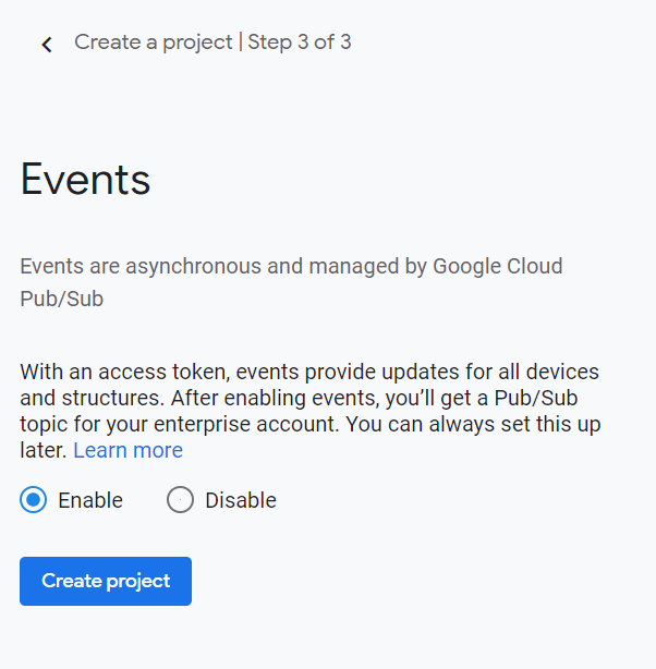 enable events 