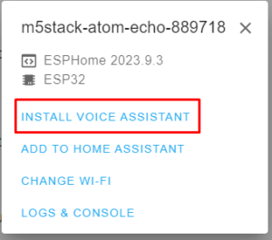 atom echo install voice assistantt 