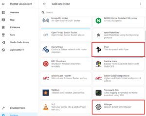 HA settings go to Add-on Store 