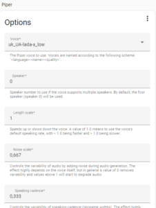 HA whisper addon settings 