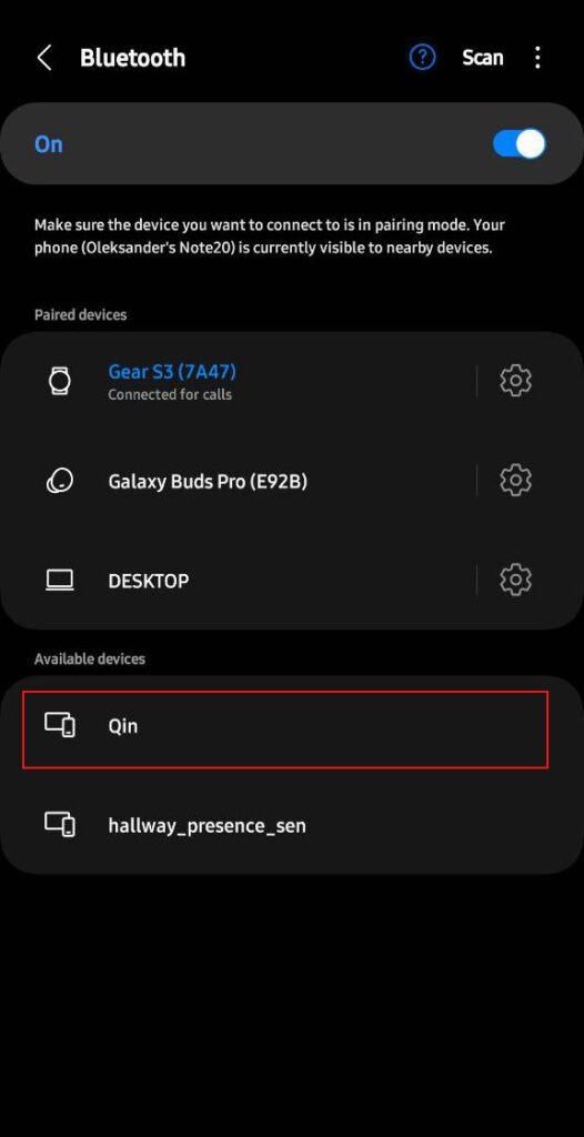 bluetooth scan  